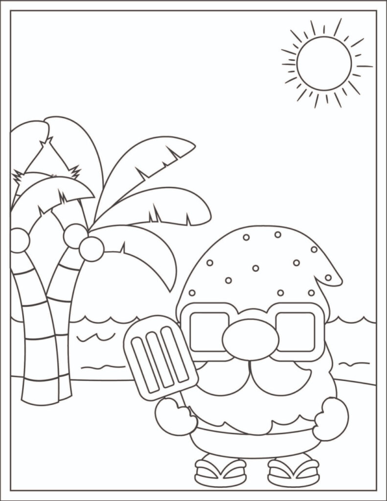 Gnome coloring pages free printable fairy garden diy