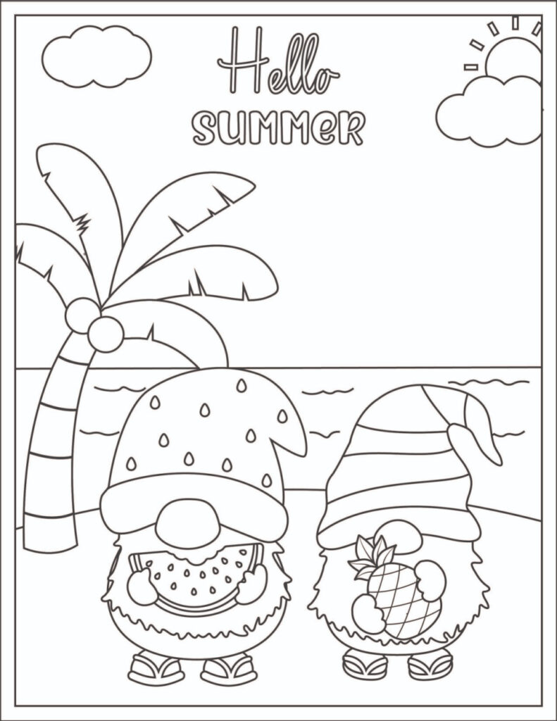 Gnome coloring pages free printable fairy garden diy