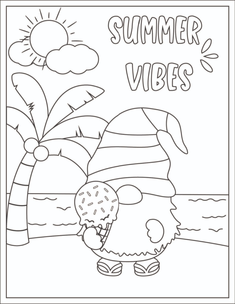 Gnome coloring pages free printable fairy garden diy