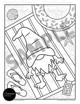 Summer gnomes coloring pages summertime end of year activity
