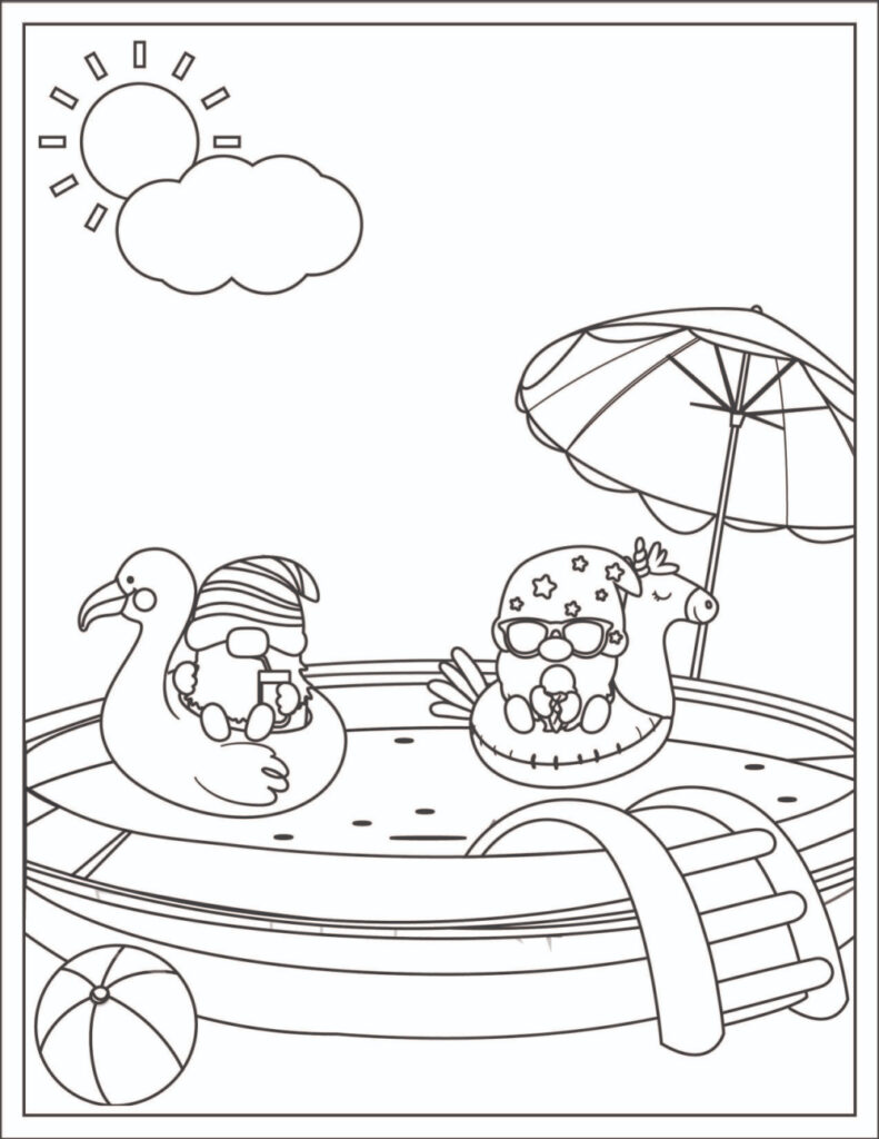 Gnome coloring pages free printable fairy garden diy
