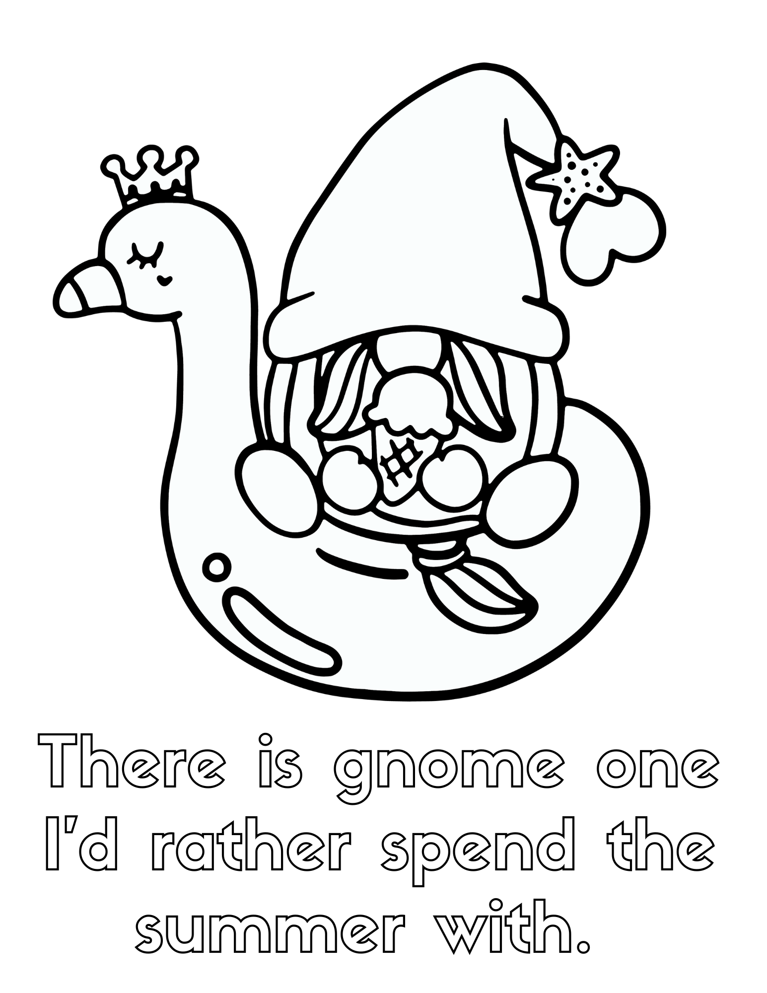 Celebrate warm weather with these fun summer gnomes coloring pages