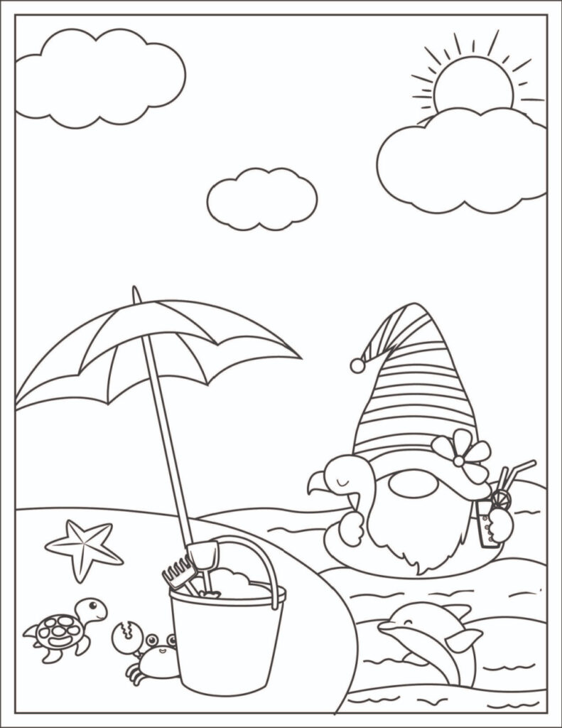 Gnome coloring pages free printable fairy garden diy