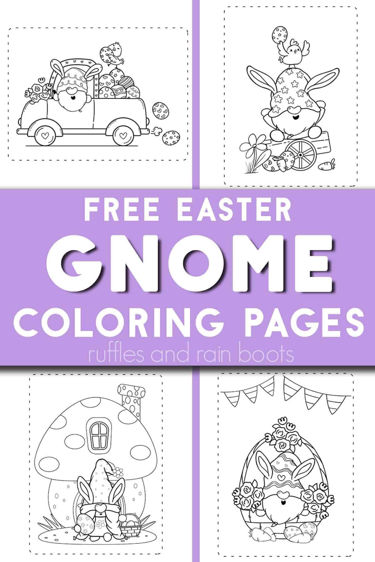 Gnome coloring pages both printable and digital