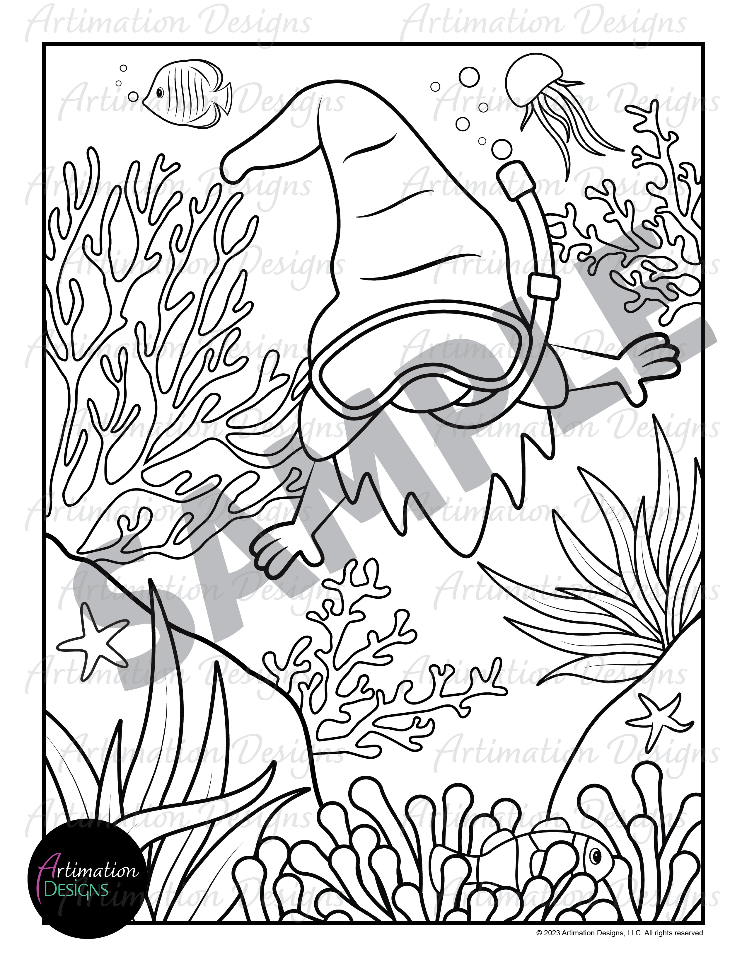 Summer gnomes coloring pages summertime coloring activity