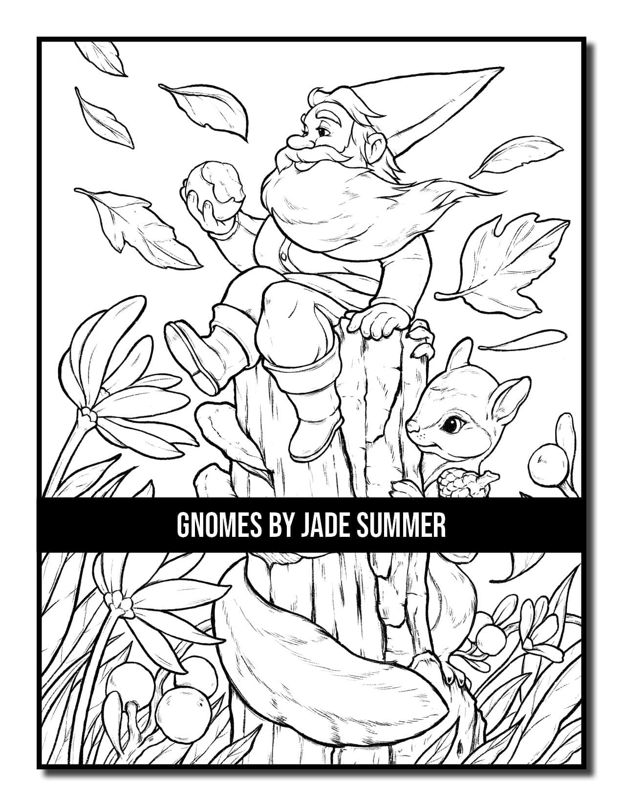 Gnomes coloring book jade summer