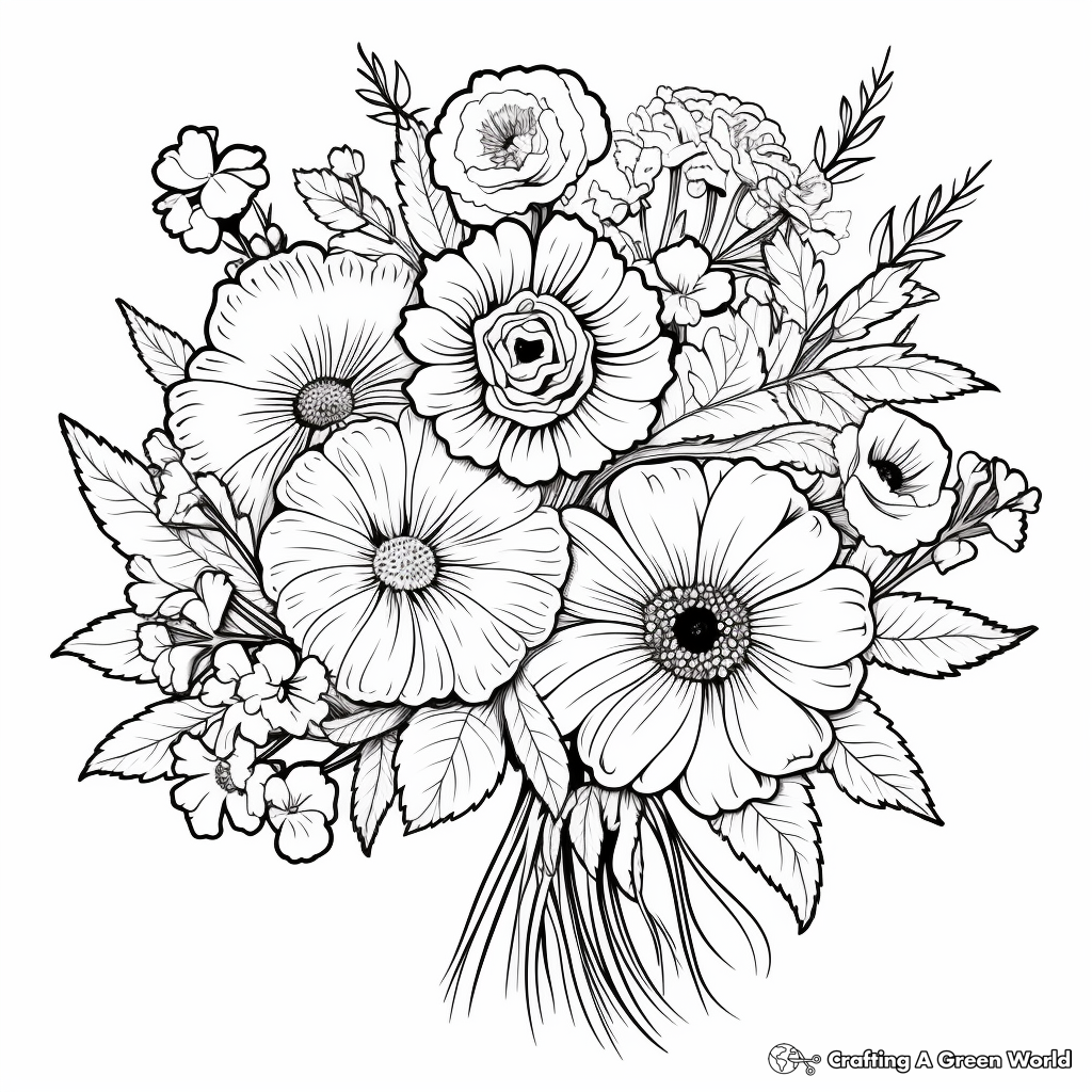 Summer flower coloring pages