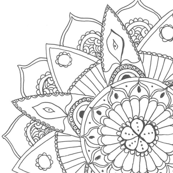 Summer mandala printable pdf colouring in page adult colouring in