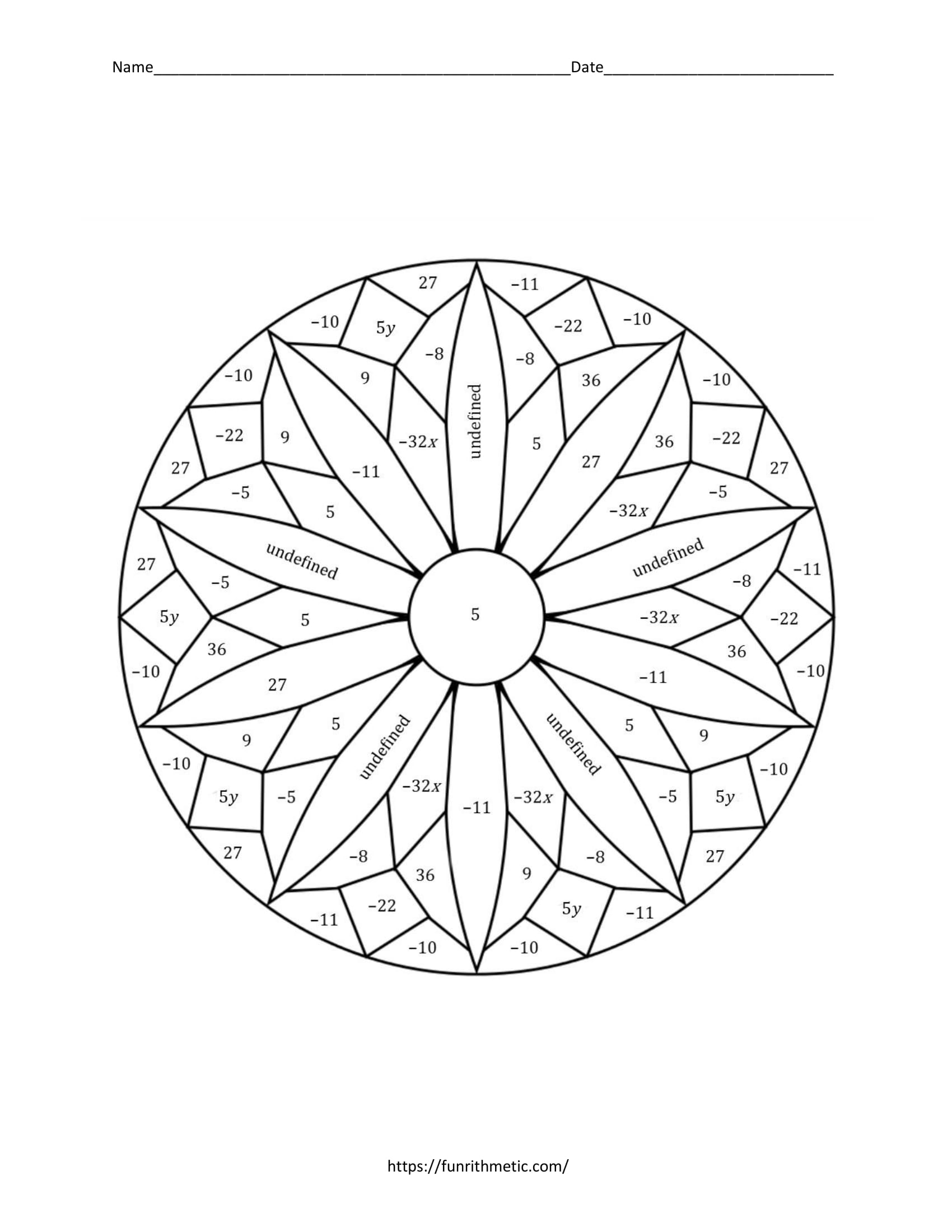 Matrix multiplication color by number