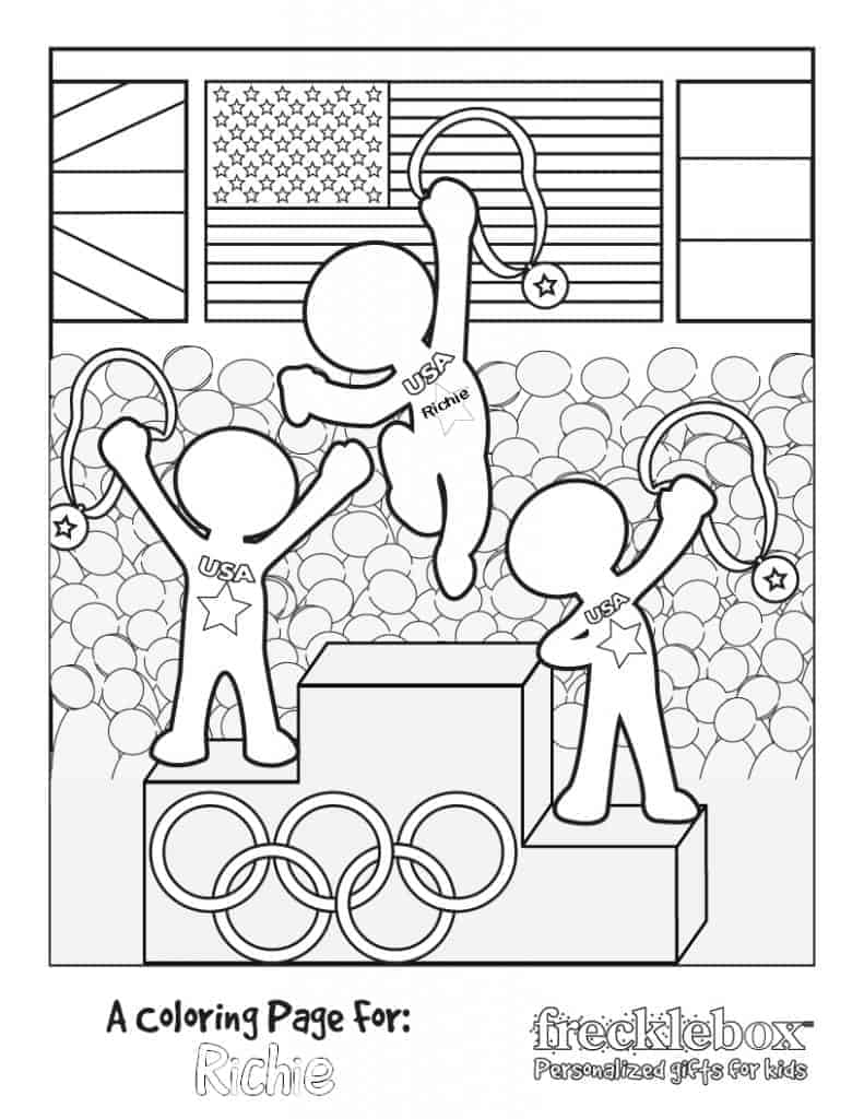 Free personalized olympic coloring sheet