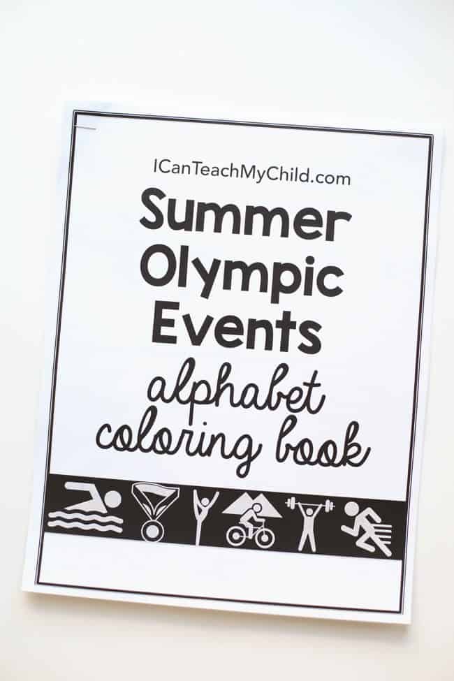 Summer olympic events alphabet coloring book