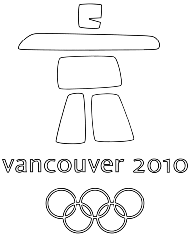 Vancouver olympics ilanaaq the inukshuk coloring page free printable coloring pages