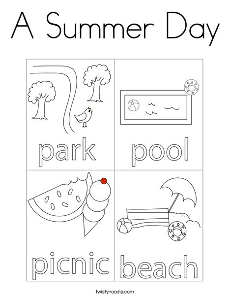 A summer day coloring page
