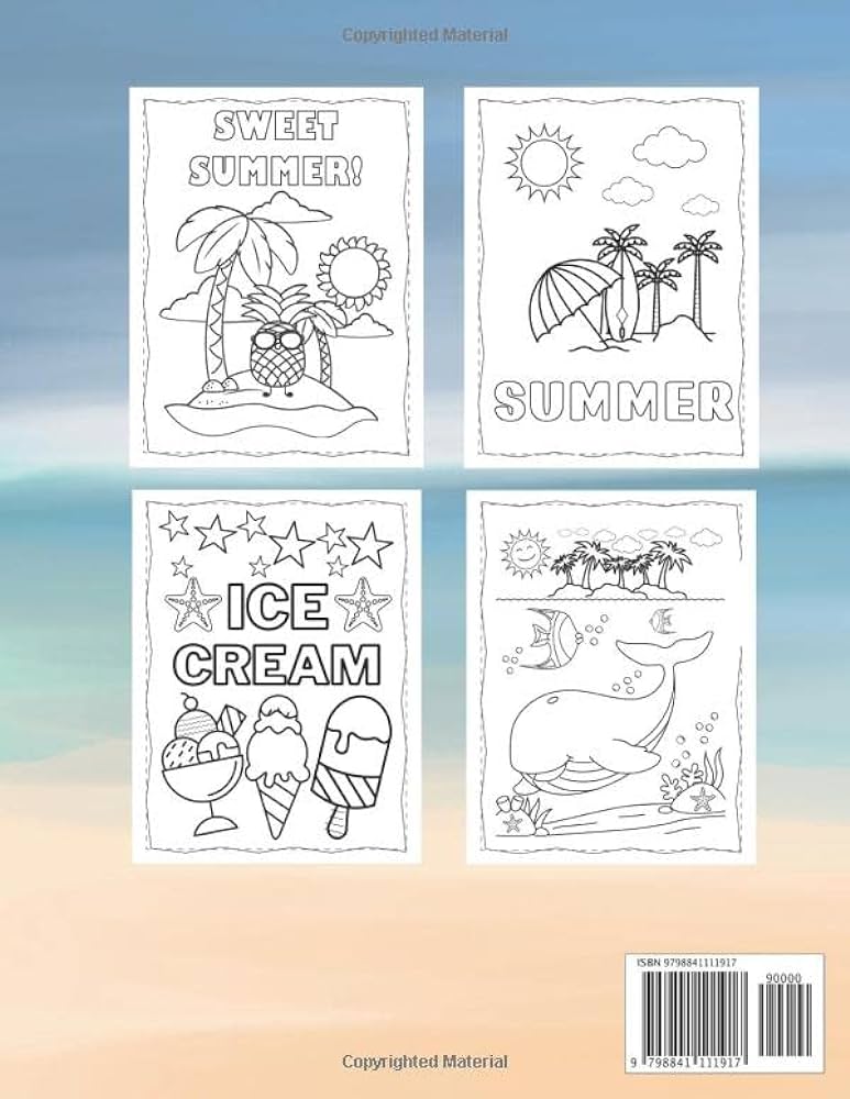 Summer coloring book for kids easy coloring pages with fun summer activities for kidshello summer press seven colors books
