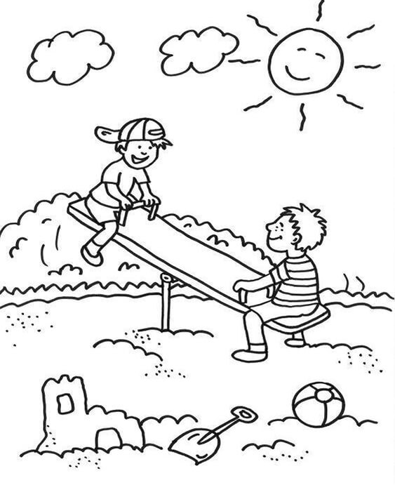 Free easy to print summer coloring pages