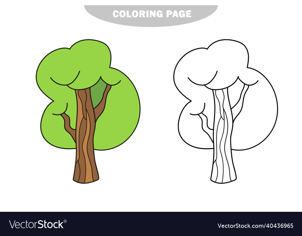 Simple coloring page summer tree to be colored vector image