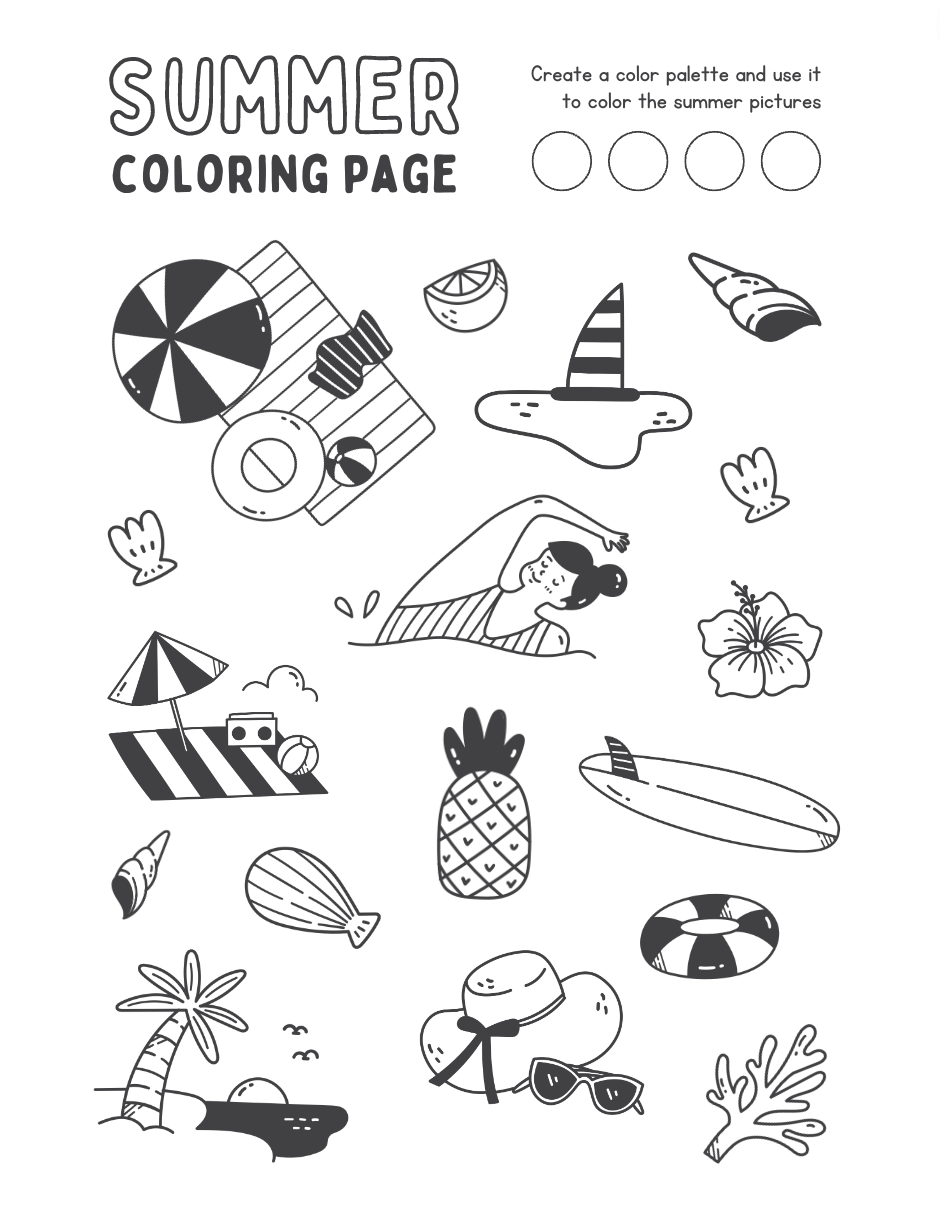 Summer coloring page