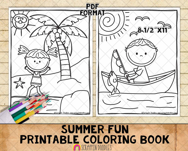 Summer fun coloring book