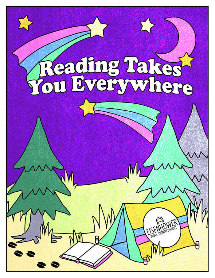 Summer reading coloring page