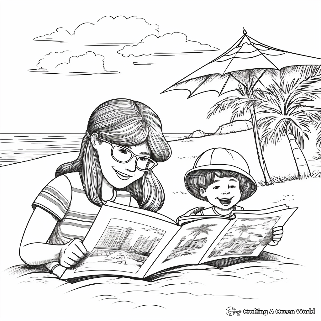 Summer bucket list coloring pages