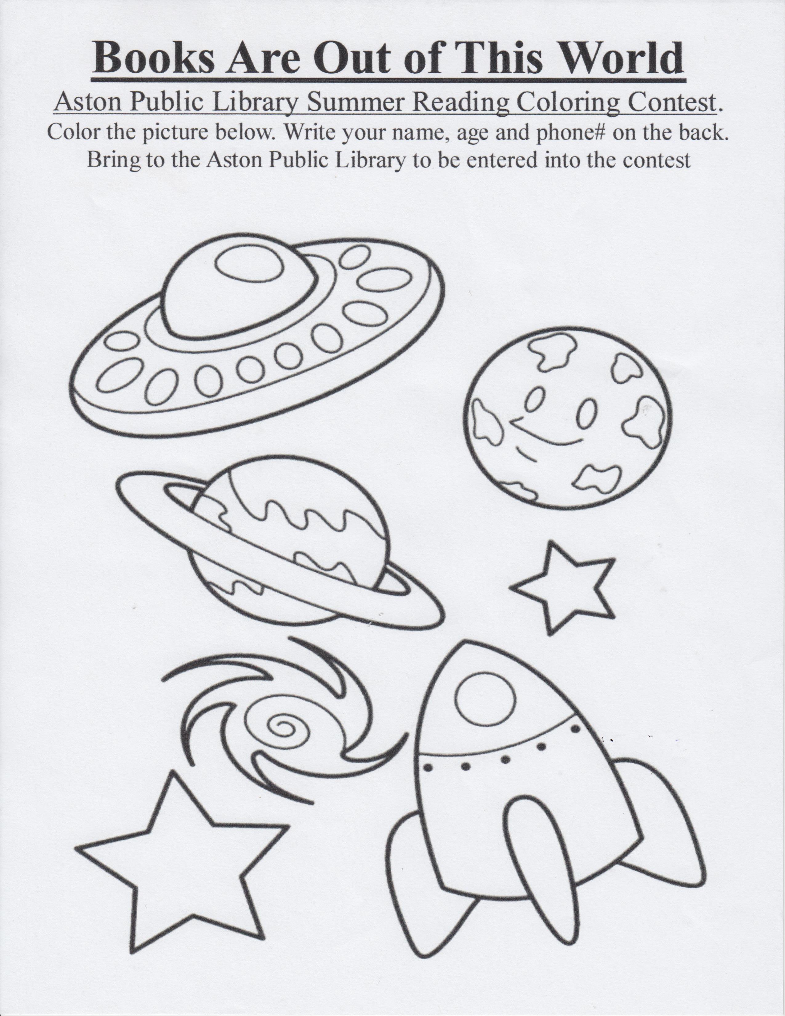 Library coloring contest aston public library