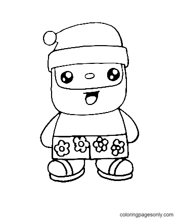 Summer santa coloring page