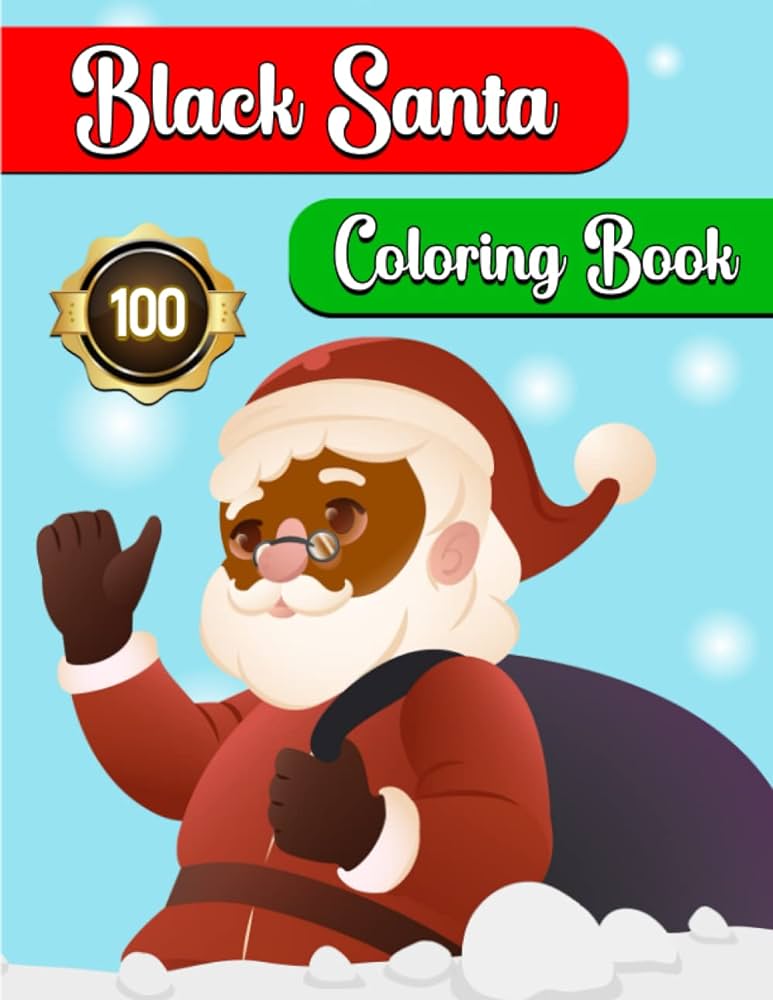 Black santa coloring book pages black african american santa christmas coloring book holiday special book for kids ages