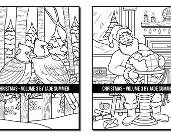 Coloring pages christmas coloring book adult coloring book by jade summer digital coloring pages printable pdf download download now