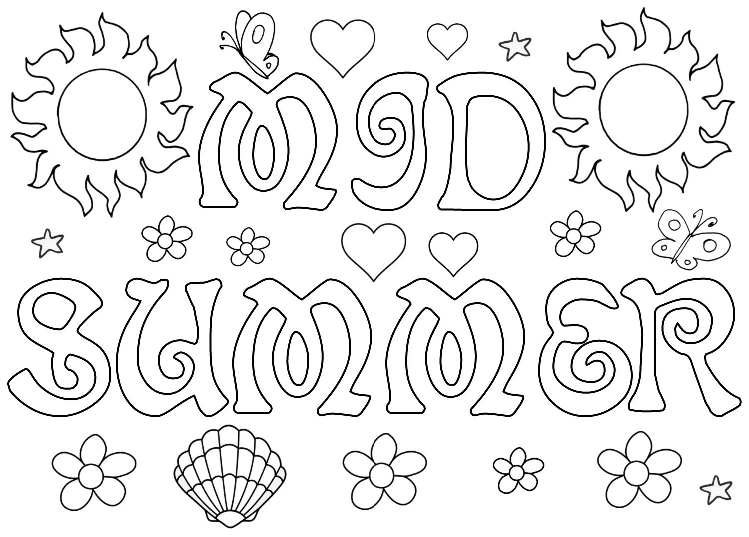 Midsummer louring page rooftop post printables