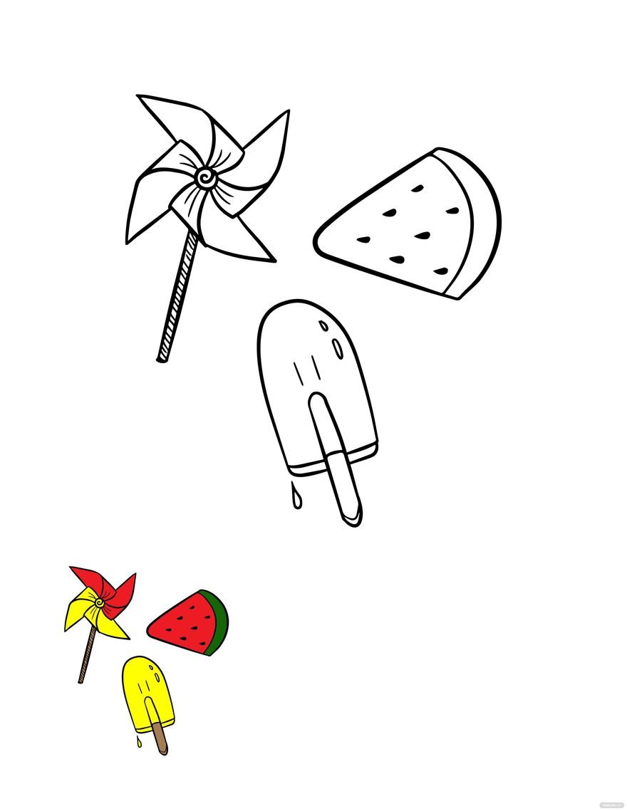 Free summer coloring page for kids