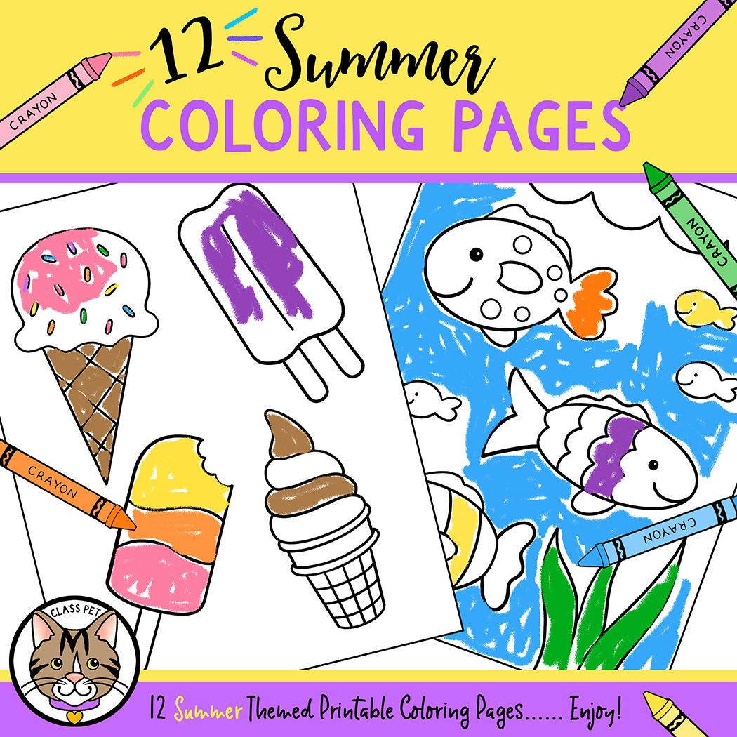 Summer coloring pages made by teachers