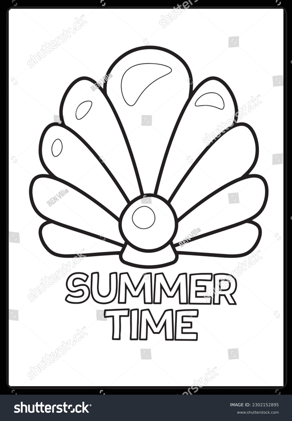 Summer coloring pages kids stock vector royalty free