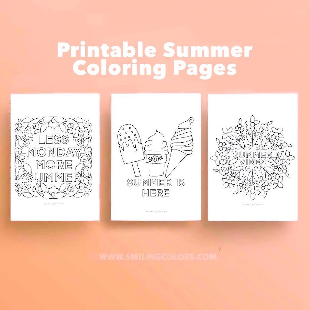 Printable summer coloring pages free