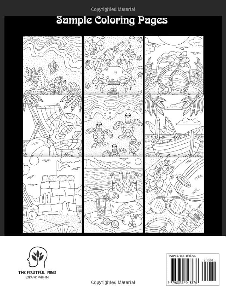 Summer vibes coloring book a coloring book for adults and kids featuring easy and relaxing summer scenes with sunny beaches beautiful shells cute animals and more fe coloring book books