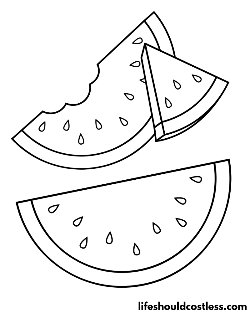 Watermelon coloring pages free printable pdf templates