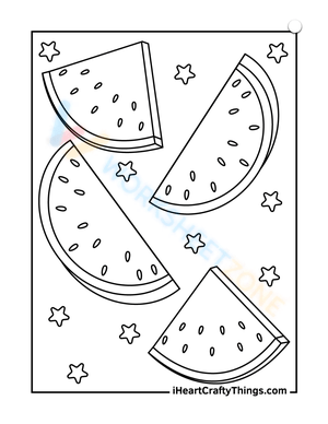 Free printable watermelon coloring pages for kids