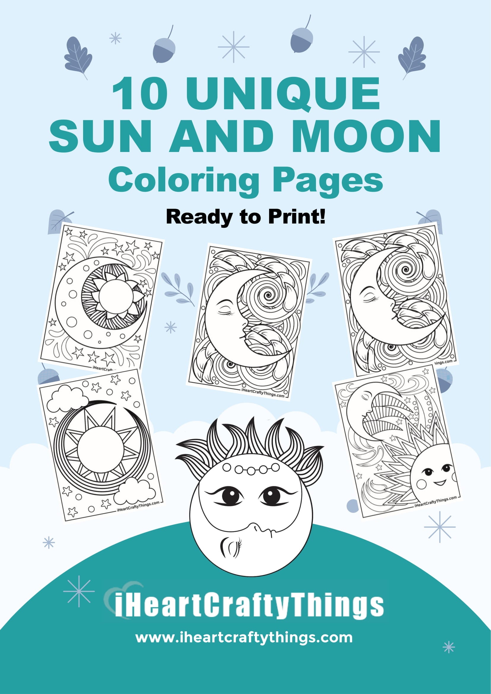 Sun and moon coloring pages â i heart crafty things
