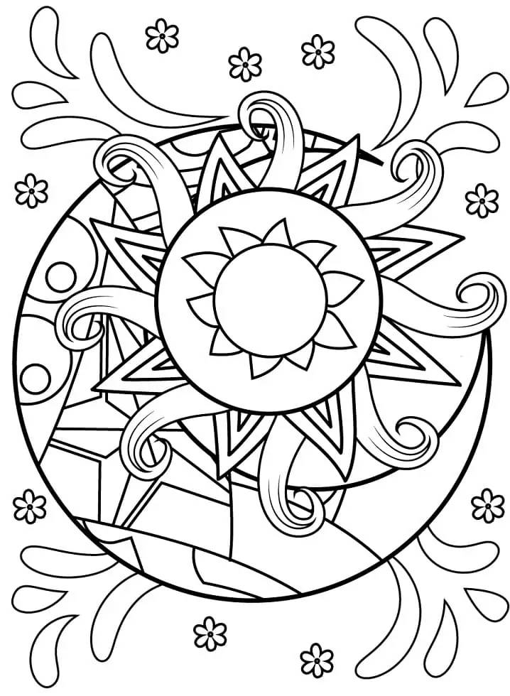 Sun and moon malvorlagen
