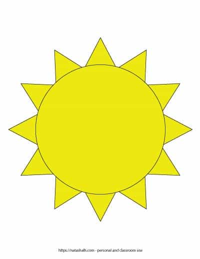 Free printable sun templates