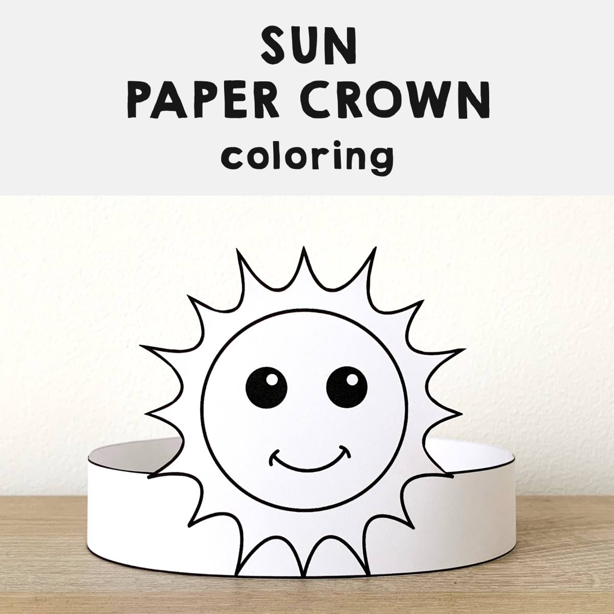 Sun paper crown printable astronomy space coloring craft made by teachers