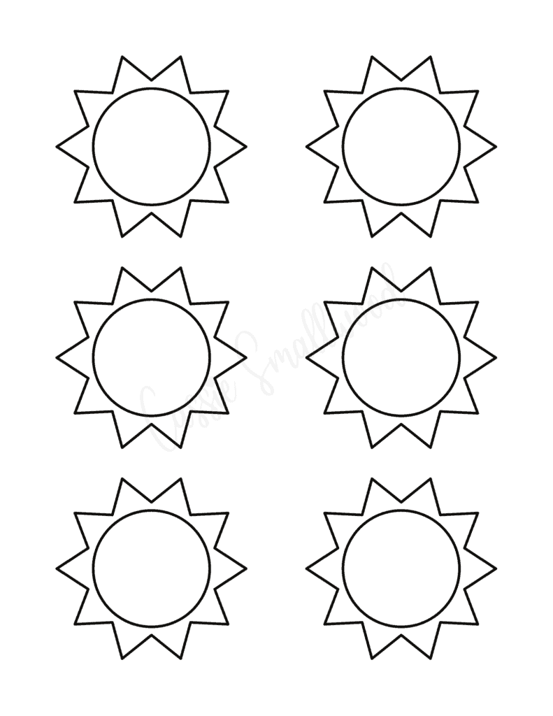 Sun templates lots of shapes and sizes