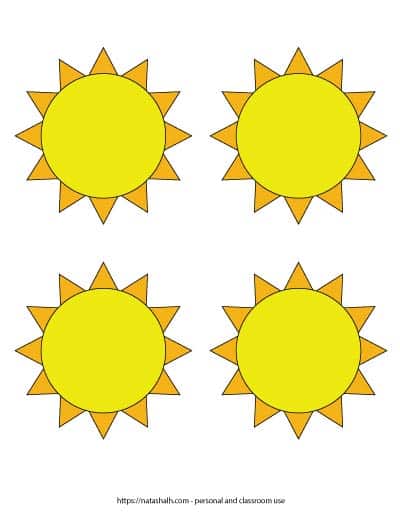 Free printable sun templates