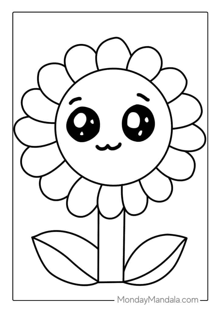 Sunflower coloring pages free pdf printables