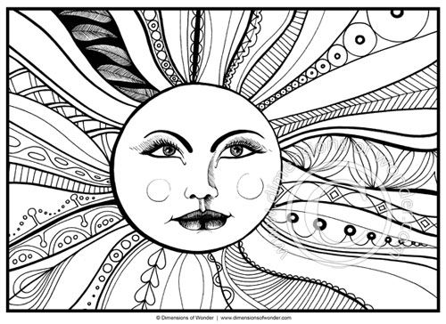 Sun coloring page printable
