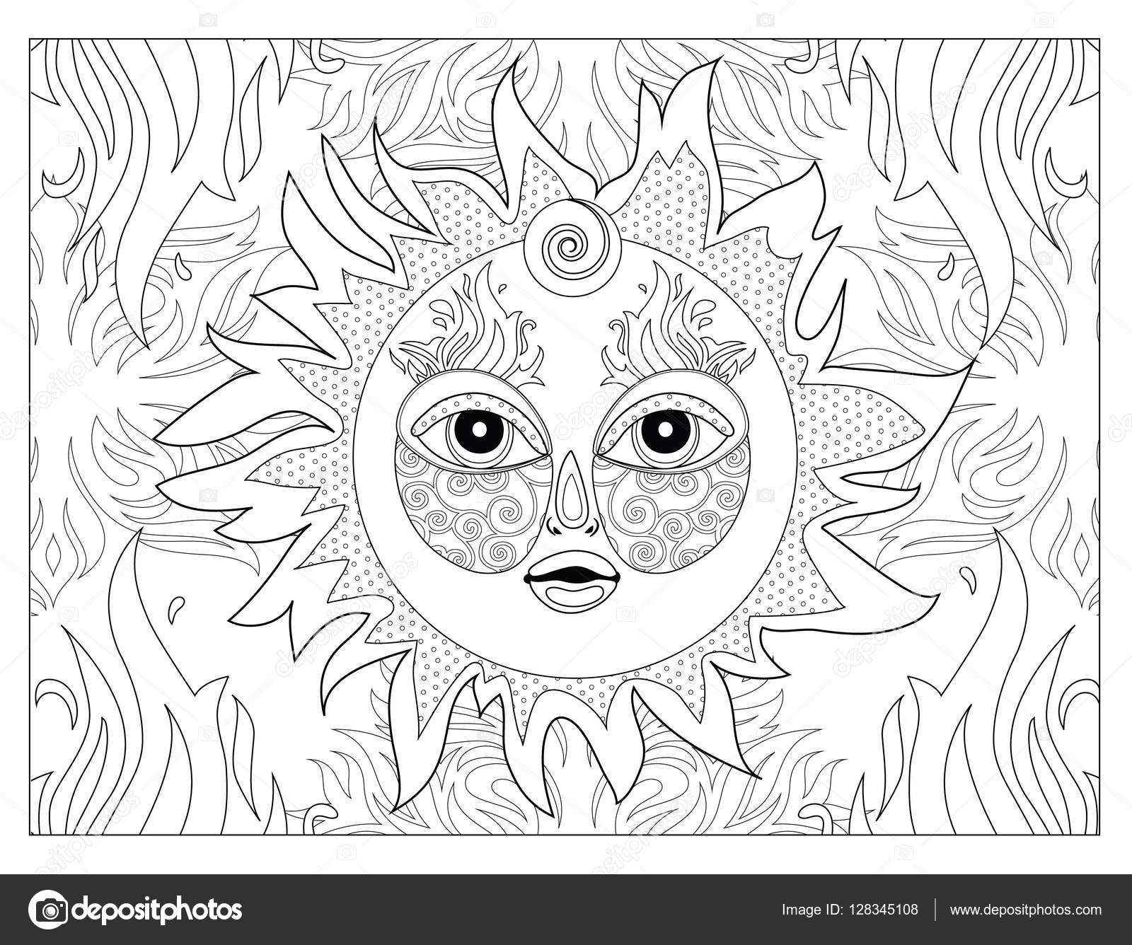 Fire element coloring page stock illustration by smk