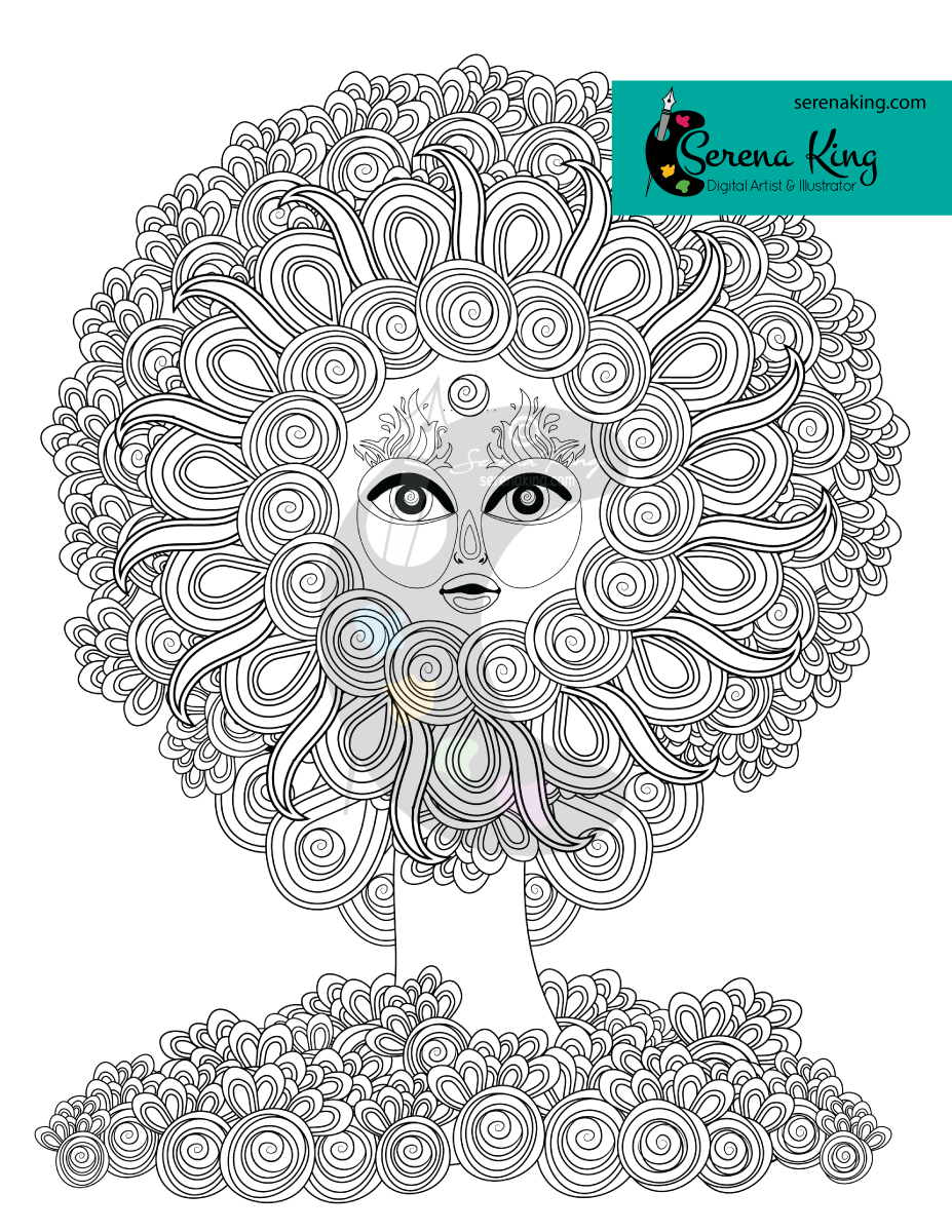 Sun tree coloring page â serena king