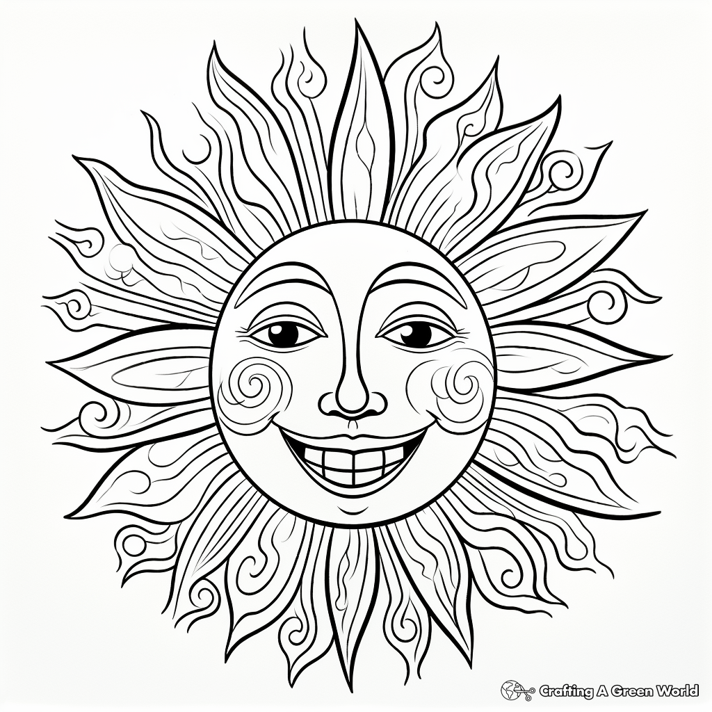 Sun coloring pages