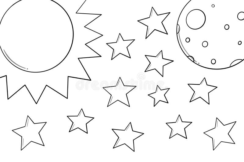 Sun moon stars coloring stock illustrations â sun moon stars coloring stock illustrations vectors clipart