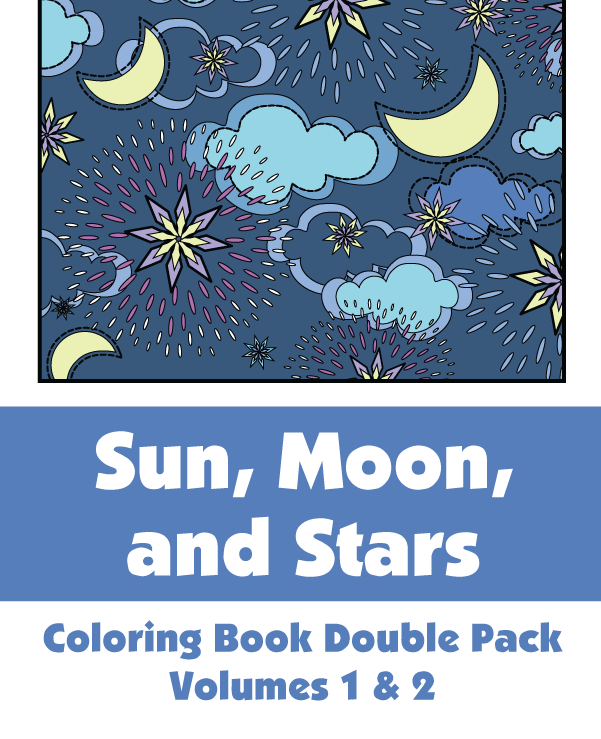 Sun moon and stars coloring book double pack volumes