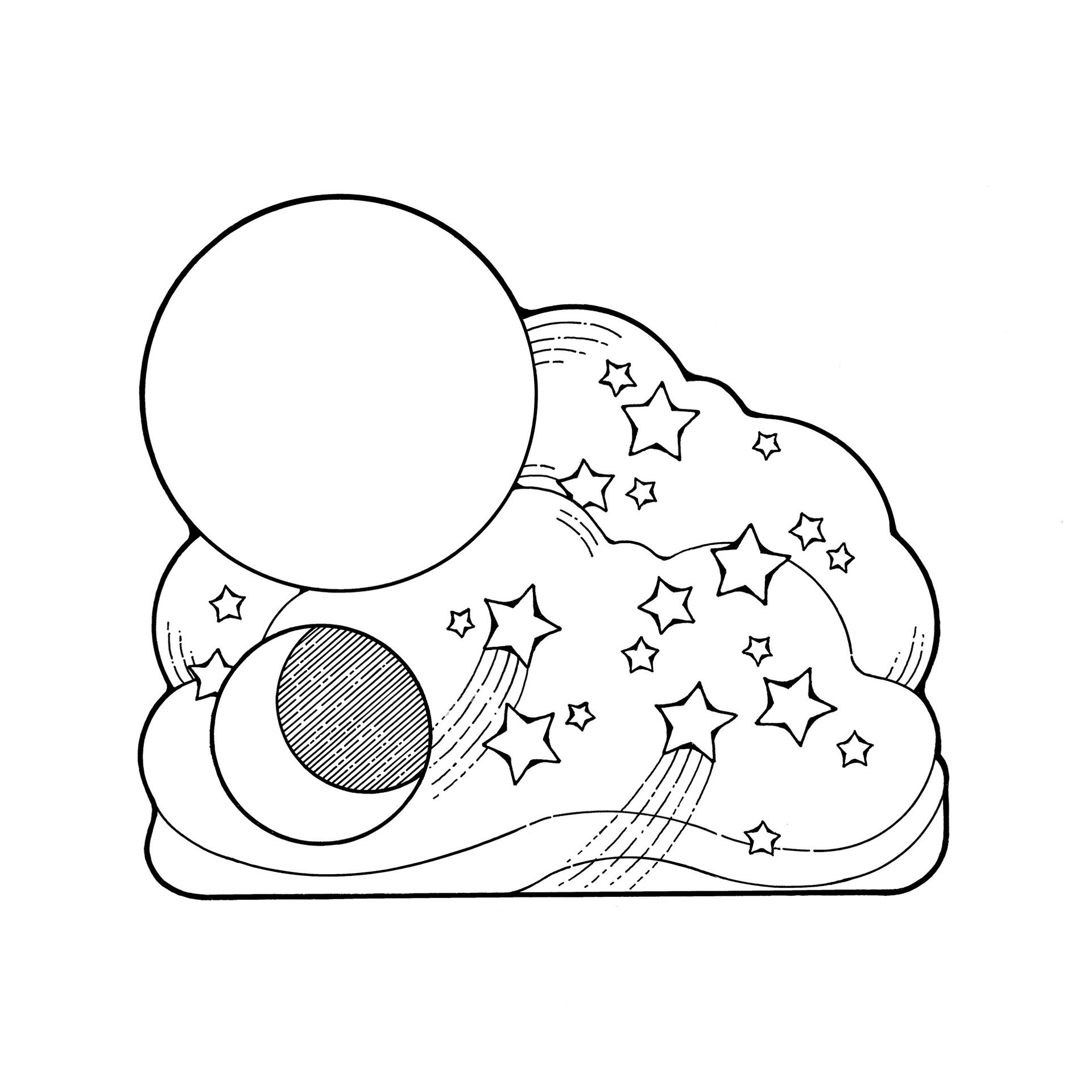 Creation sun moon and stars